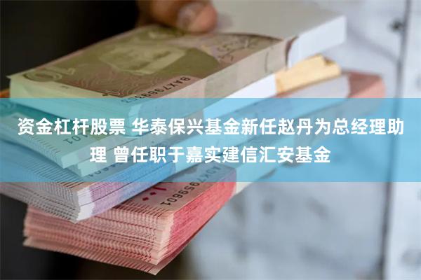 资金杠杆股票 华泰保兴基金新任赵丹为总经理助理 曾任职于嘉实建信汇安基金