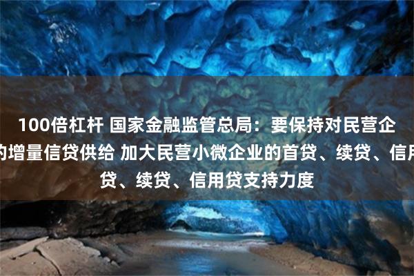 100倍杠杆 国家金融监管总局：要保持对民营企业稳定有效的增量信贷供给 加大民营小微企业的首贷、续贷、信用贷支持力度